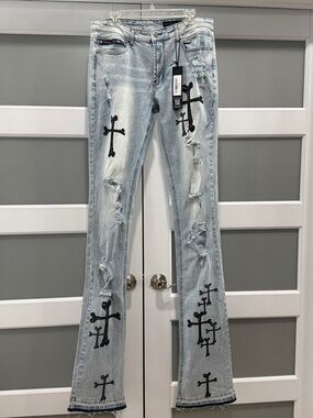 NWT Rockstar Original "Stellan" Super Stacked Flare Jeans - 36 x 46.5
